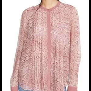 JOIE pink tassa snakeskin top